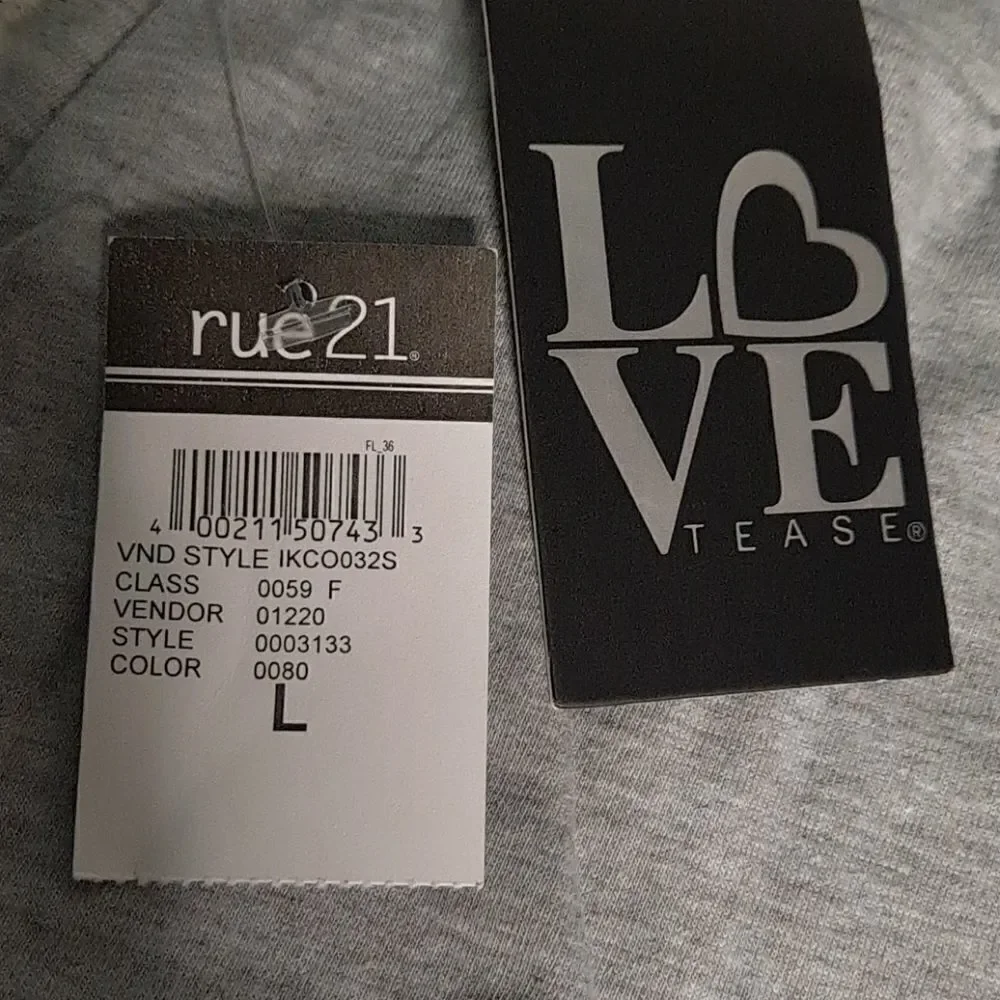 Rue 21 Love Tease Bodycon Miniskirt Grey Orange Large (Junior)